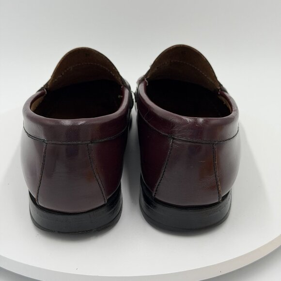GH Bass Weejuns Mens 10 EE Burgundy Penny Loafers Leather Casual Slip On Shoes - Picture 6 of 9
